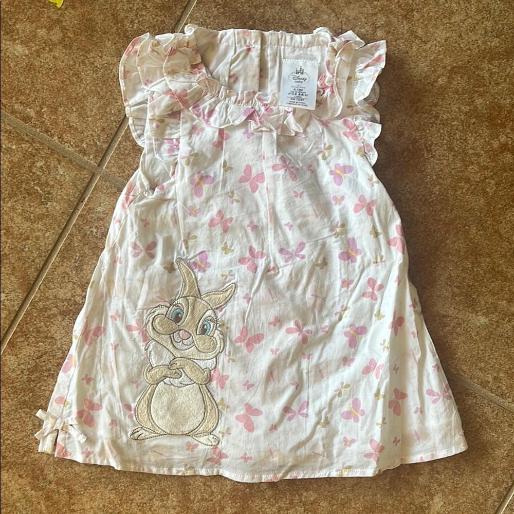 Disney Baby Thumper Pink and White Dress - NEW with tags, 9-12 month